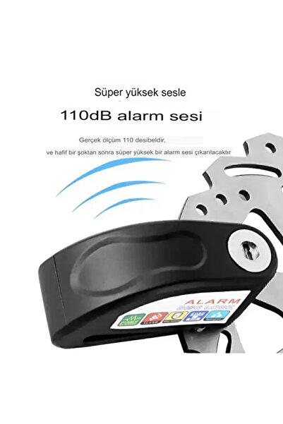 The Kaku 110 Db Kırmızı Motosiklet Alarmlı Disk Kilidi Hatırlatma Kablolu