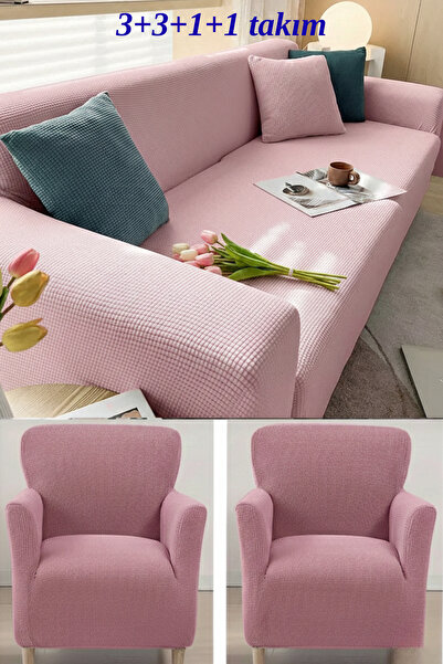 kutlale Lycra Pitikare Pattern 3+3+1+1 Sofa, Couch, Sofa Bed Cover Set, Elast...