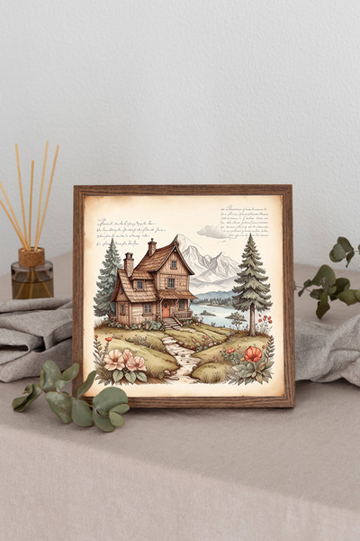 Dekorsiahome Τετράγωνος πίνακας με ξύλινο πλαίσιο TK2847