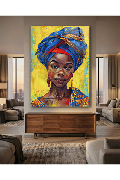 ASFA DEKOR Cam Tablo, Dekoratif Tablo, Modern Tablo, Duvar Dekoru, Afrika Kad...
