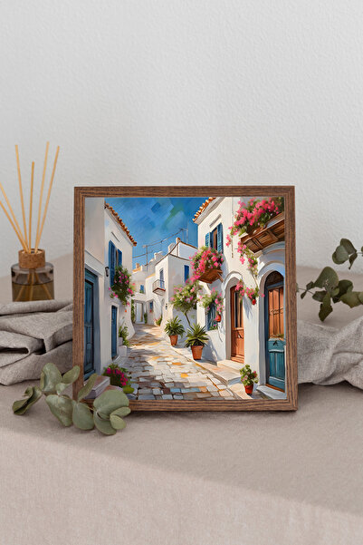 Dekorsiahome Τετράγωνος πίνακας με ξύλινο πλαίσιο TK2849