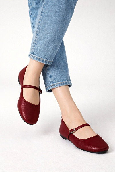 redtan Women's Ballerinas, Burgundy, Strappy, Belted, Lightweight, Comfortabl...