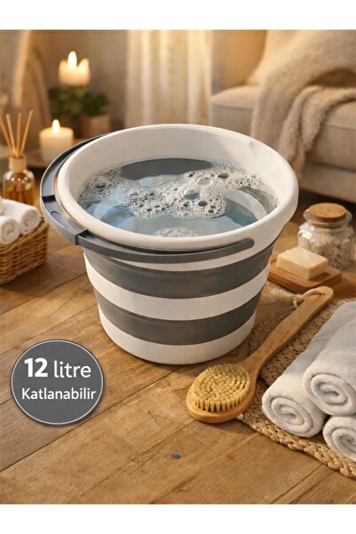 Nesto Home 12 Litre Katlanabilir Kova Taşınabilir Katlanır Temizlik Kovası