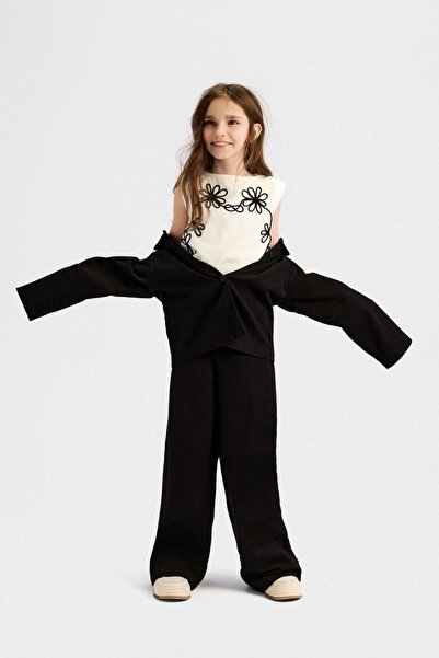 HAUSEkids Σετ 3 τεμαχίων για κορίτσια Alina Bloom 8-14 ετών - Μαύρο