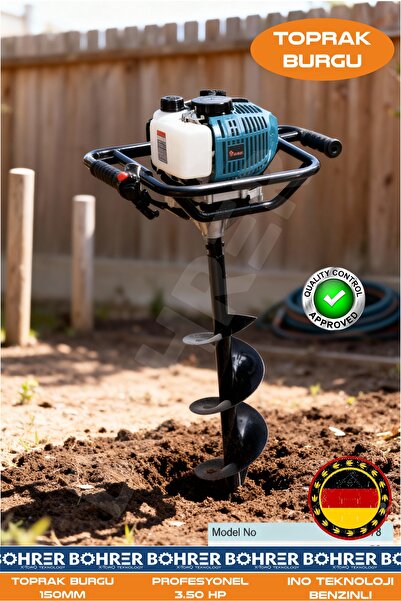 BÖHRER 3.5 HP BENZİNLİ 52CC FİDAN EKME TOPRAK BURGU ÇİT DİKME MAKİNESİ