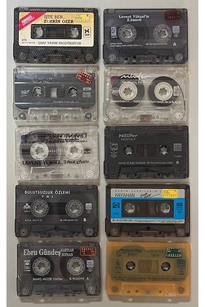 Raks Lot of 10 turkish pop cassettes without cardboard (levent yüksel, nilüfe...