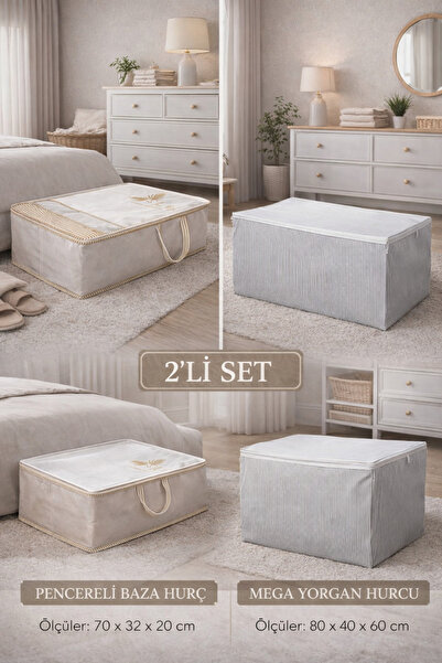 PONÇİK BEBEK Set of 2 Large Size Storage Organizers with Windows & Mega Quilt...