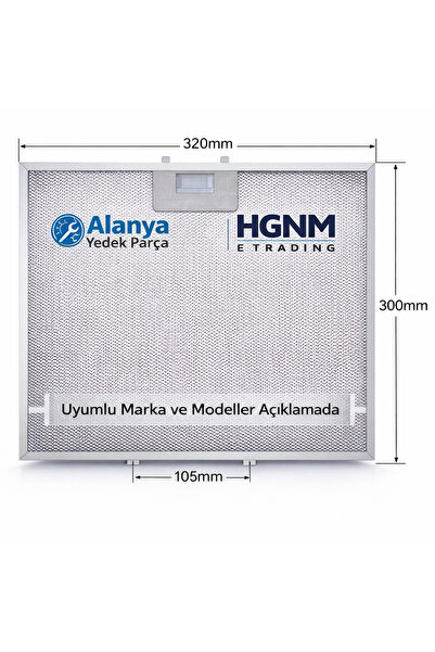HGNM E Trading 32x30 Gorenje, Körting, Mora Uyumlu Aspiratör Davlumbaz Metal ...