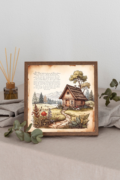 Dekorsiahome Τετράγωνος πίνακας με ξύλινο πλαίσιο TK2846