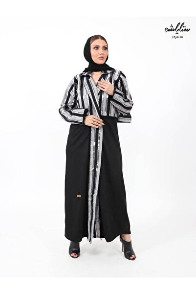 Stylihs Stylish wrap abaya in black