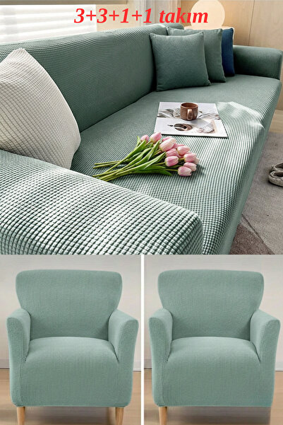 kutlale Lycra Pitikare Pattern 3+3+1+1 Sofa, Couch, Sofa Bed Cover Set, Elast...