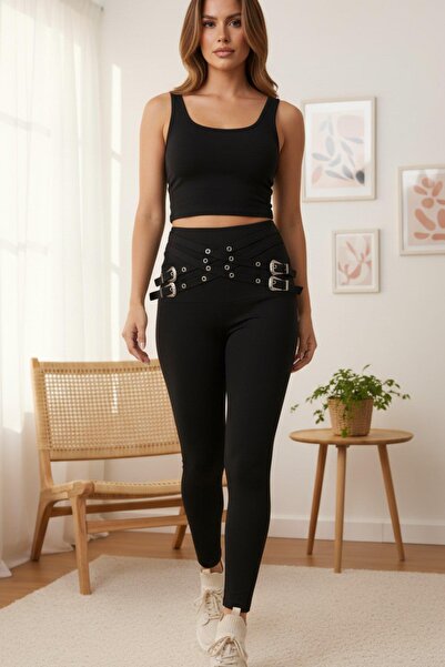 Mossta Eyelet Detailed Fit Diving Tights - Black