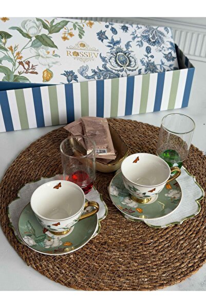 ROSSEV Porcelain Turkish Coffee Cup Gift Almira Special Gift Boxed