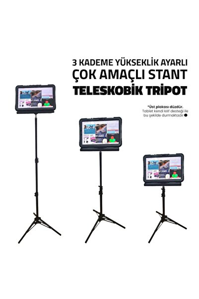 UpWay Çok Amaçlı Teleskobik Sahne, Projeksiyon ve Tablet Standı - 112 cm Teleskobik Tripod