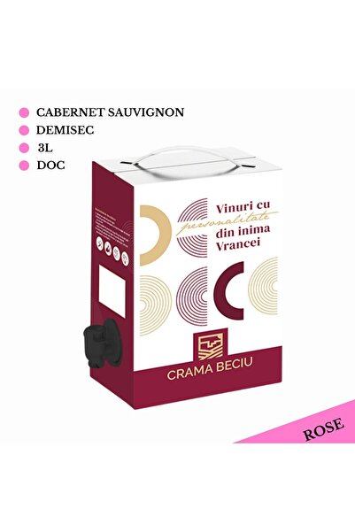 Crama Beciu | Vin ROSE Cabernet Sauvignon Demisec - Bag in Box 3L