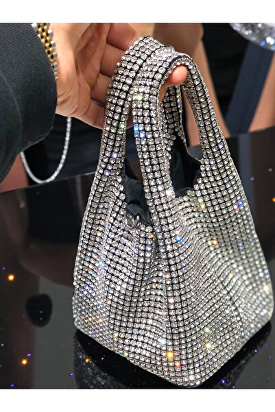 HFKY Women's Bullet Stone Clutch Bag. Evening Bag.