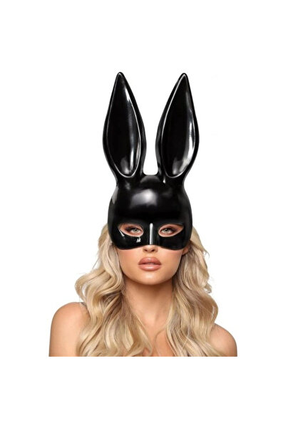 HRŞYTREND HERŞEYTREND Siyah Renk Ekstra Lüks Uzun Kulaklı Tavşan Maskesi 35x1...