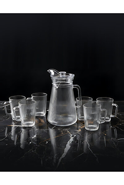 Bisbell Glass Water Jug with 4 Glasses 1.5L, Pitcher Set, BPA-Free Drinkware,...