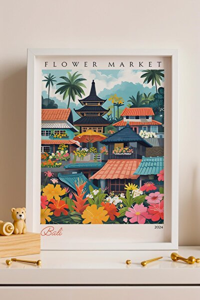 Saturn Tablou înrămat Bali, Indonezia, decor estetic de perete pentru iubitor...