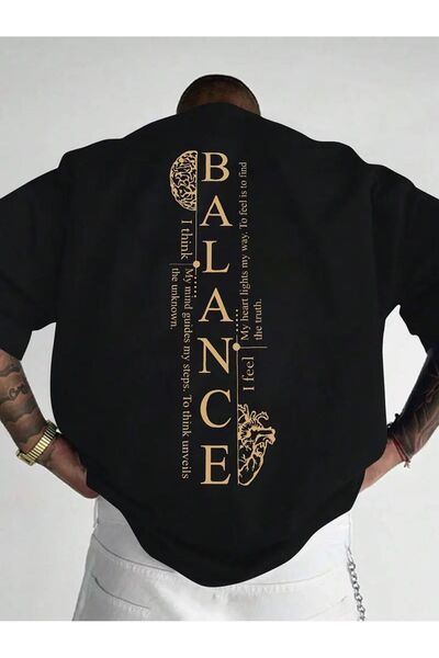 LELVANİ Μπλουζάκι με χρυσογραφημένο σχέδιο ισορροπίας και στάμπα στην πλάτη