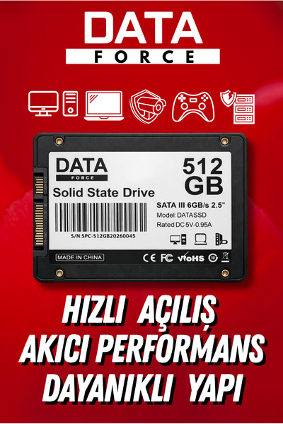 DataForce 512GB SSD 2.5” SATA III – Hızlı Açılış, Sessiz