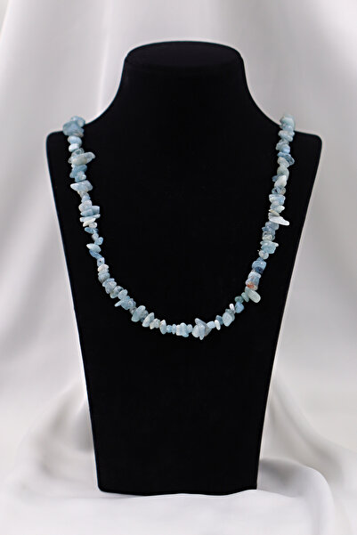 SAURACHI Aquamarine Aquamarine Stone Pendant Unshaped Natural Stone Broken St...