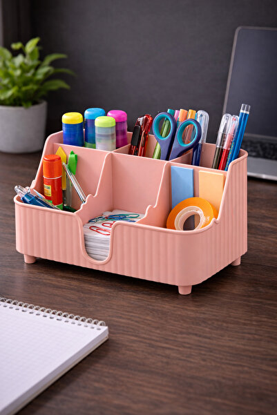 Cherie Home Masaüstü 6 Bölmeli Kalemlik Düzenleyici, Masa Üstü Kalem Kutusu O...