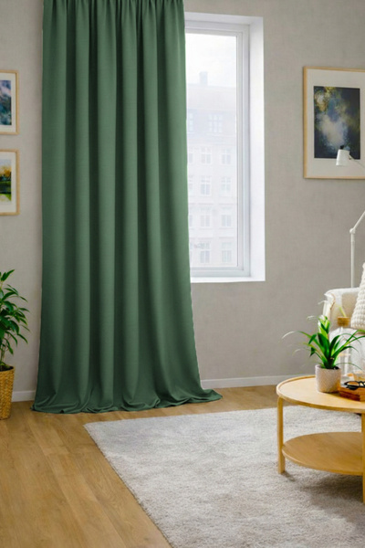 Wowlays Home Πράσινη κουρτίνα φόντου με υφή κηρήθρας και βελούδου, Exrafor, μ...