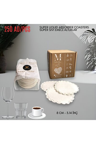 Asb Ambalaj Kağıt Bardak Altlığı Cam Bardak Altlığı Yuvarlak Papatya Tırtıklı...