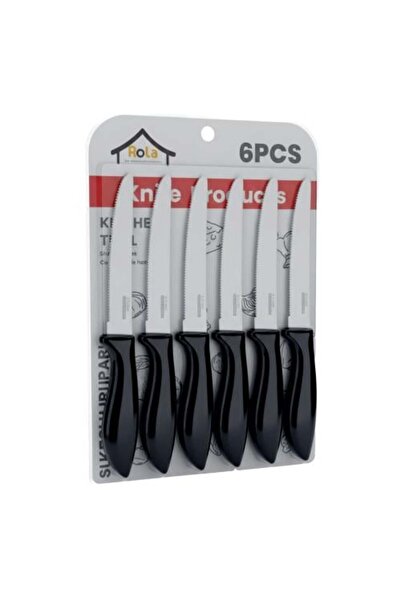 Generic Black Saw Style Kitchen Knife Set - 6 Pieces