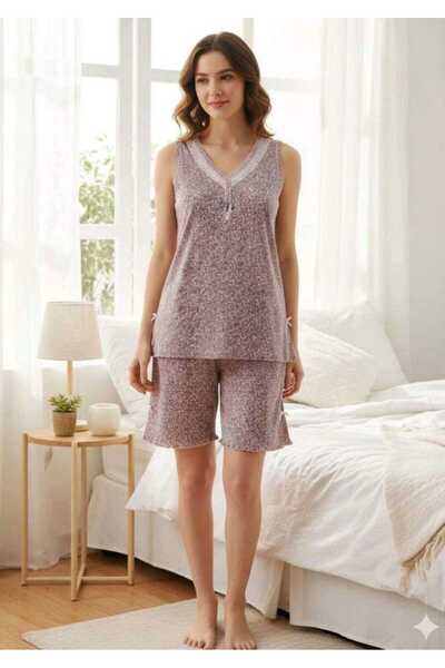 Erse Strappy Lace Bamboo Shorts Set 666