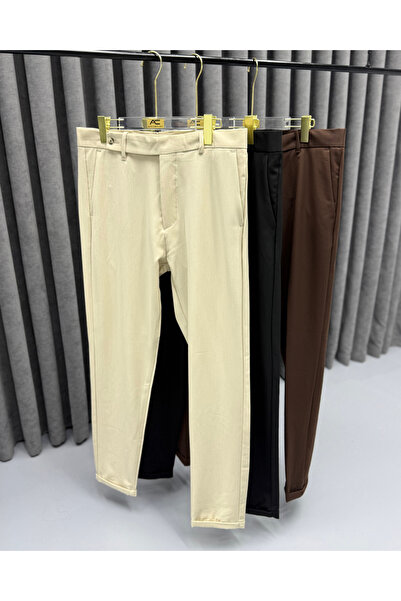 Avni Ceylan Men's Elite Line Fabric-Tongued Modern Fit Trousers