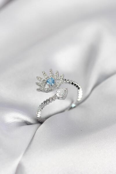 Inure Jewelry خاتم نسائي من حجر الزركون باللون الفضي