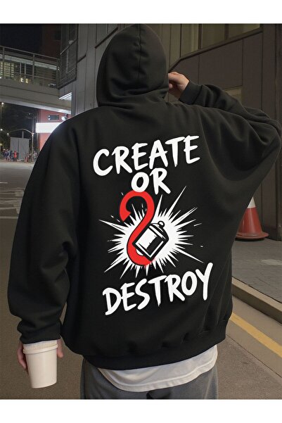 LELVANİ CREATEOR DESTROY СВІТШОТ З НАДРУКОМ НА КАПЮШОНІ