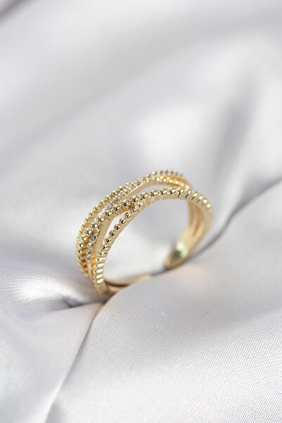 Inure Jewelry Gold Color Spiral Model Women's Ring