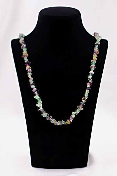 SAURACHI Fluorite Stone Pendant Unshaped Natural Stone Cracked Stone Array