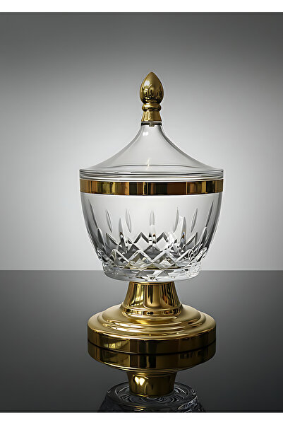 Bisbell Acrylic Candy Bowl with Golden Base 700ml Transparent Sweet Serving D...