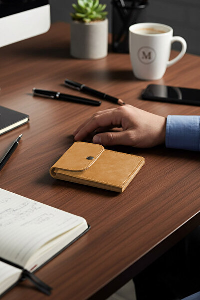 Morika Hotel & Home Textile Suede Faux Leather Wallet - Sand Beige