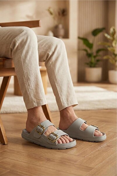 Oksit Polley Erkek Çift Eskitme Tokalı Anatomik Tabanlı Günlük ve Plaj Terliğ...