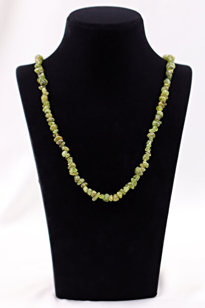 SAURACHI Zebercet Peridor Stone Necklace Unshaped Natural Stone Broken Stone ...