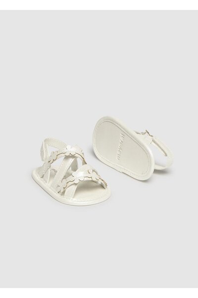 MAYORAL Newborn Baby Girl Booties Sandals White