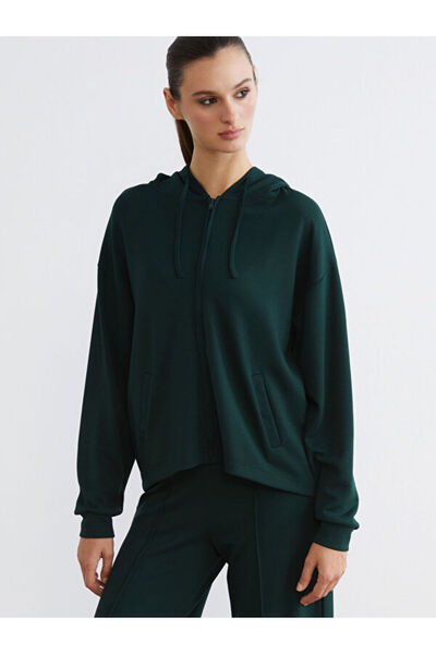 LC Waikiki Rmz Gi̇yi̇m Farkiyla Hooded Women's Zipper Sweatshirt