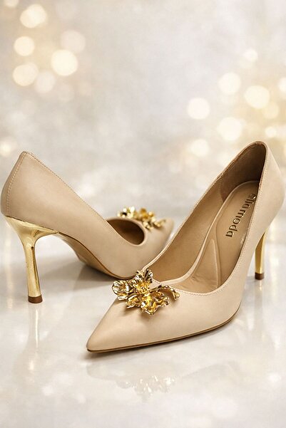 Ajax Stiletto Bej 6 Cm Topuk Özel Ortopedik Taban Çelik Topuk