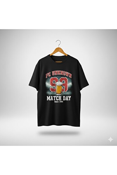 YRN COLLECTION Unisex Match Day Printed Premium Combed Cotton Oversize T-Shirt