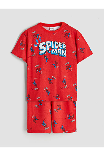 LC Waikiki Ozmarka New Season Spider-Man Printed Boys' Shorts Pajama Set