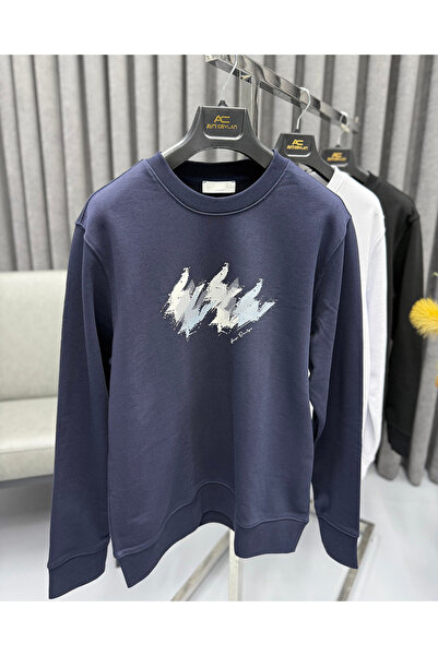 Avni Ceylan Men's Premium 3 Thread Printed Crew Neck Sweatshirt