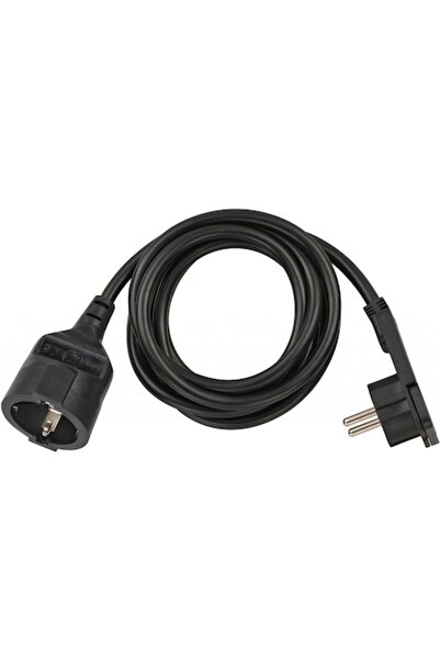 DAMUR Flat Plug Extension Cord, 2m - Black