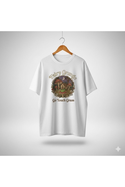 YRN COLLECTION Unisex Fairy Grunge Printed Premium Combed Cotton Oversize T-S...