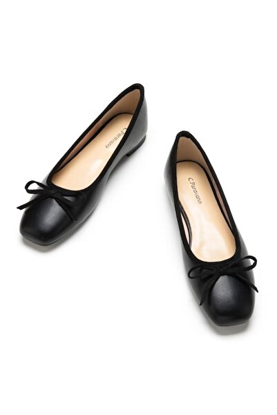 C Paravano C.Paravano Ballerinas, Square Toe, Black, 39 EU