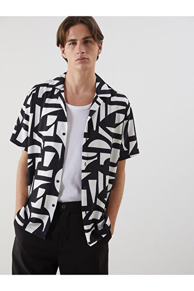 LC Waikiki Nevavm with Difference Regular Fit Short Sleeve Patterned Men's Shirt
